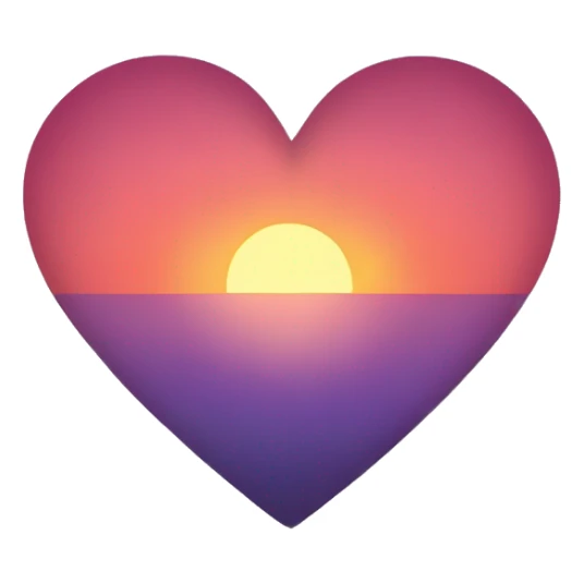 Un corazon con el color del atardecer sticker