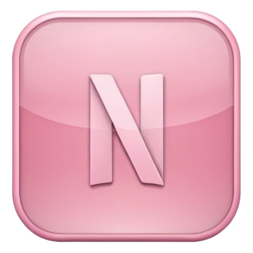 Netflix aesthetic "N" logo in pastel pink sticker