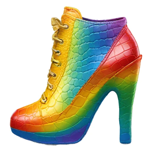 rainbow high heeled croc brand shoes sticker