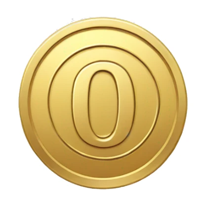 Small gold coin with "0" label in center sticker
