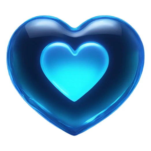 Neon glass blue heart  sticker