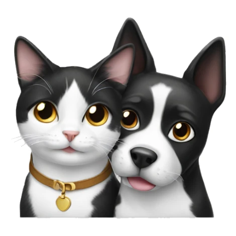 Black and white cat and dog  sticker