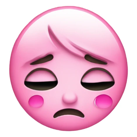 sad emoji with pink tears sticker