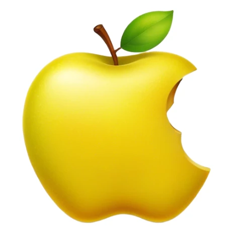 Take this red apple emoji 🍎 and generate exact, but use only gold color (or yellow)  sticker