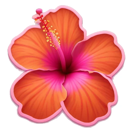 Hibiscus flower orange & pink in the center sticker