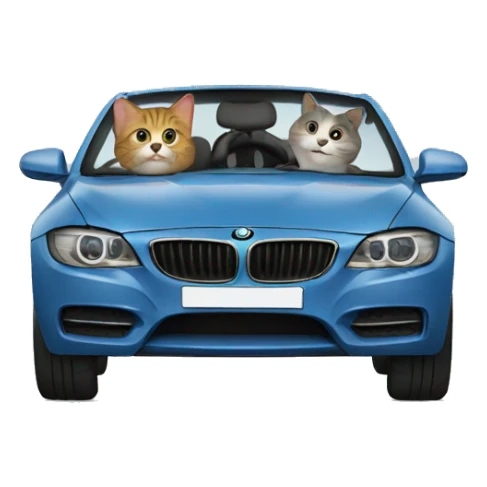 Cat driving  in a BMW-branded vehicle sticker