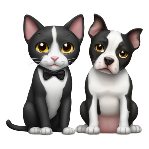 Tuxedo cat with pit bull dog sticker