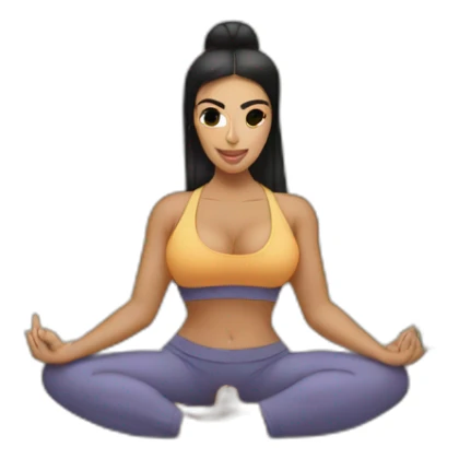 Kim Kardashian doing Yoga on a Big buff Gorilla sticker