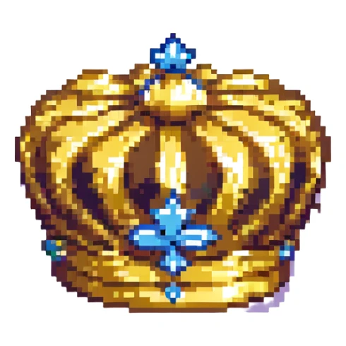 8-bit pixel art royal crown, gold, no jewels sticker