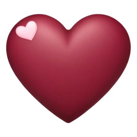 Burgundy love heart sticker