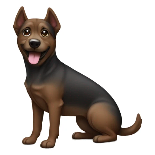 braun dog with falten sticker