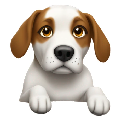 Dog lounging indoors at home sticker