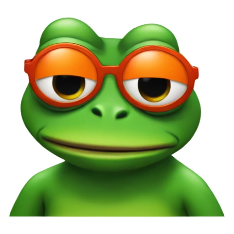 Pepe the frog with red horns and orange tshirt sticker