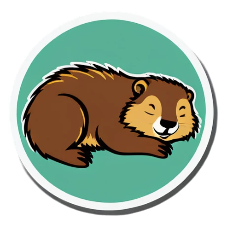 Marmot sleeping Sound alarm sticker