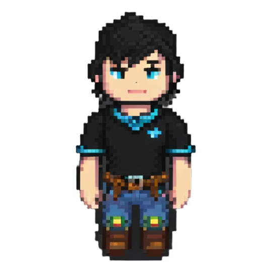 Roblox avatar in pixel art style sticker