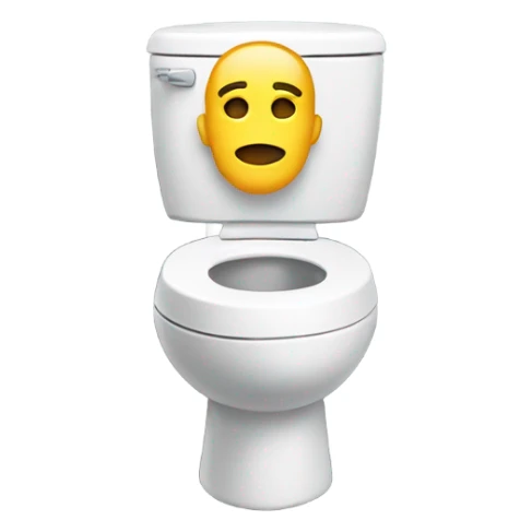 Toilet with head sticker