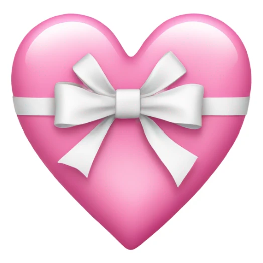 Pink heart with coquette white bow sticker