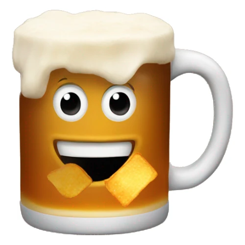 Mug of beer with bbq chips  sticker