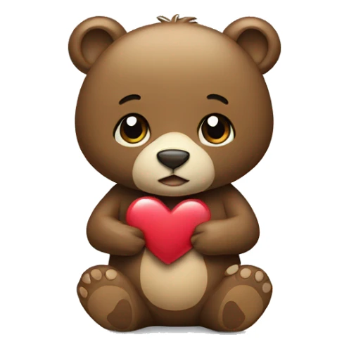Bear with heart sticker