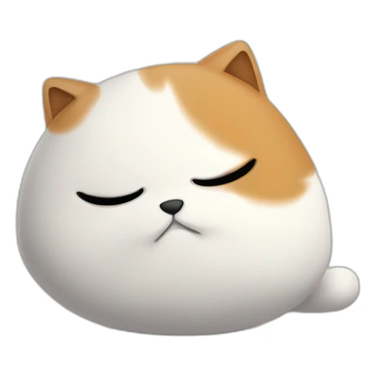 Chat blanc roux et noir qui dort sticker