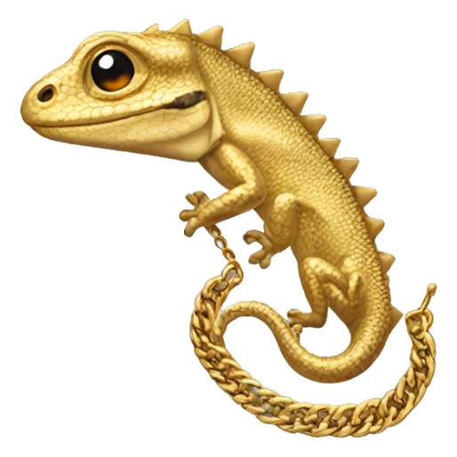 Lizard wearing a gold chain necklace sticker