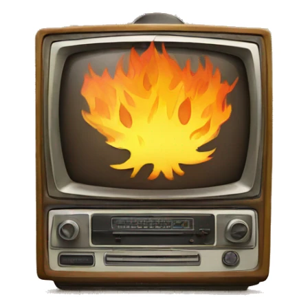 Retro television on fire sticker