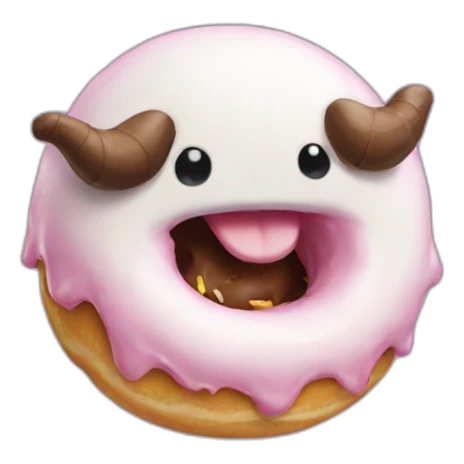 poro from lol eating donut sticker