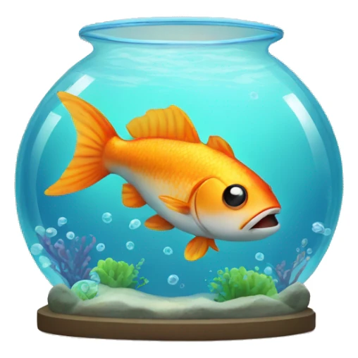 fish jumping out of acquarium sticker