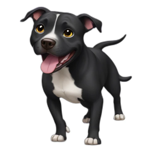 Black dog female pit bull is dancing sticker