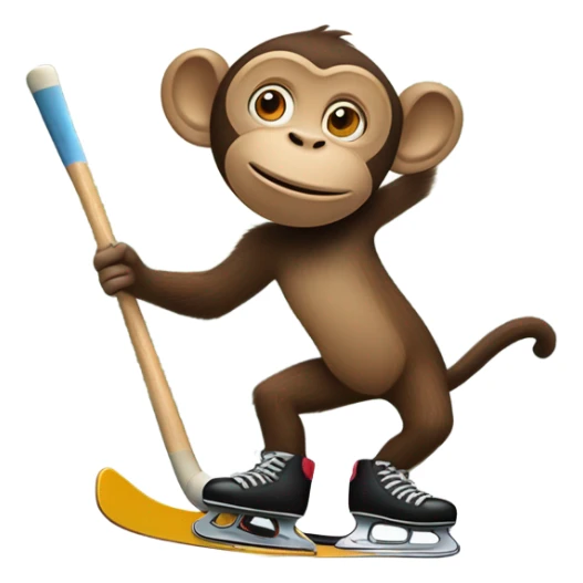Monkey playing hockey on top of trees sticker