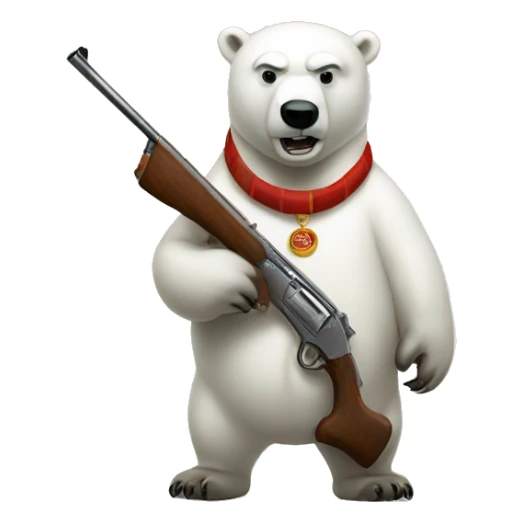 Polar Bear holding a shotgun smoking a cigar sticker