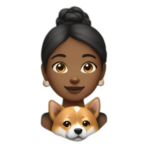 Black girl with a shiba inu dog sticker