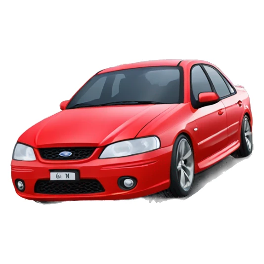 Red ford falcon bf xr6 turbo with visible front mounted intercooler  sticker