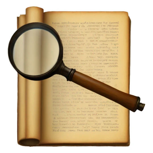 vintage book with magnifying glass sticker