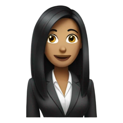 business woman long straight black hair sticker