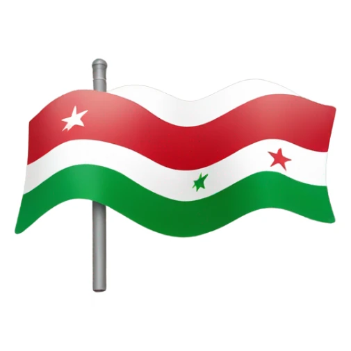 Syria flag with 3 green stars  sticker
