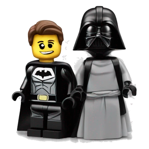 Lego Princess Leia and Batman get married but Darth Vader is mad  sticker