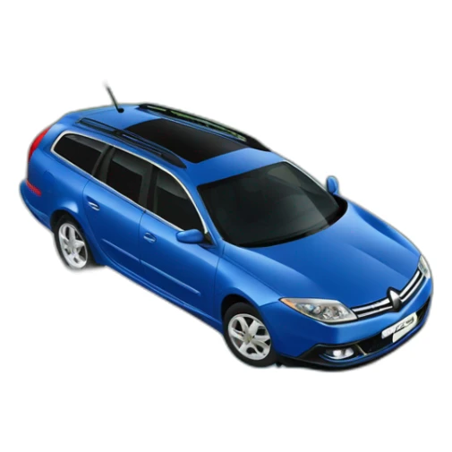 Blue Renault Laguna stationwagon flying off cliff sticker