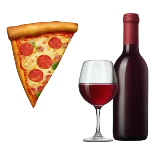 Wine bottle eating a slice of pizza sticker