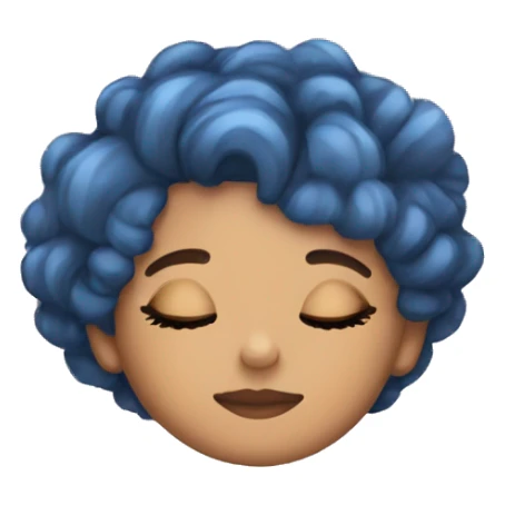 Ariana sleeping with short curly blue hair sticker