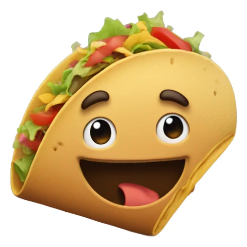 brown skined mexican laughing with a taco sticker