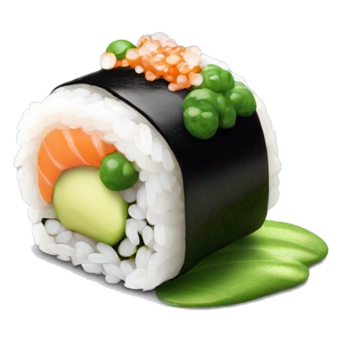 sushi with dollop of wasabi on top sticker