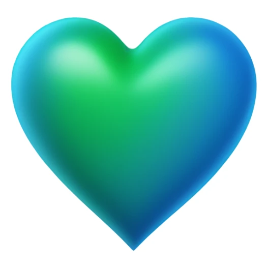 Heart in blue mixed with green colour sticker