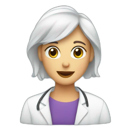 computer screen showing a video call with a female therapist sticker