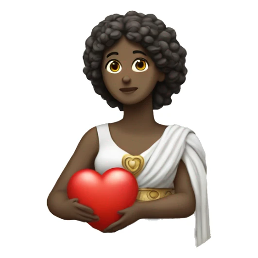 Greek Sappho holds a heart in her hand sticker