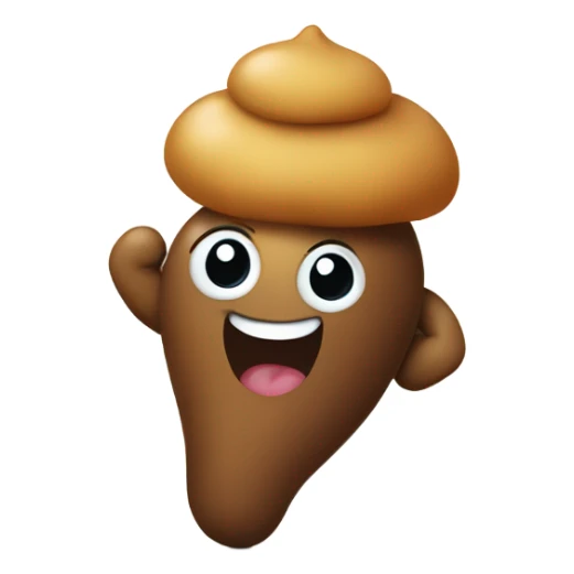 Poop emoji on a walk sticker