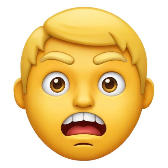 emoji with zigzag mouth, raised eyebrows, anxious and stressed expression, classic emoji style sticker