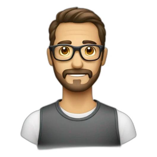 Hombre delgado, cansó semis oduldo con gafas sticker