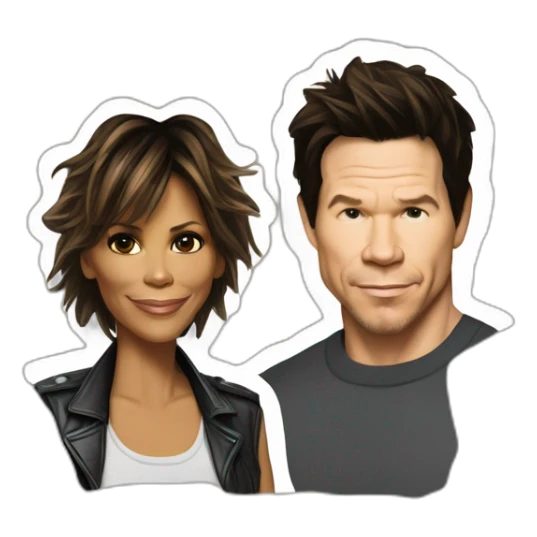 Mark Wahlberg and Halle berry sticker