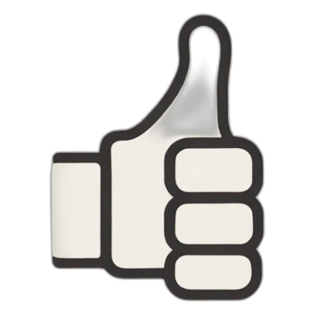 A thumbs up with the top part of the thumb being horizontal sticker